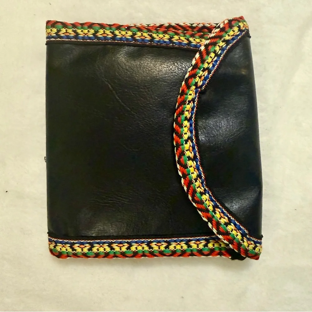 Vegan Cow handcrafted Black Wallet